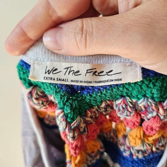 Free People Spring Bound 3/4 Sleeve Crochet Top XS - Picture 5 of 7